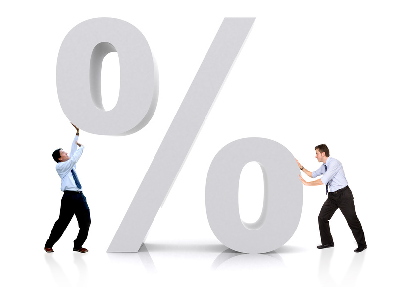 business men with a percentage sign