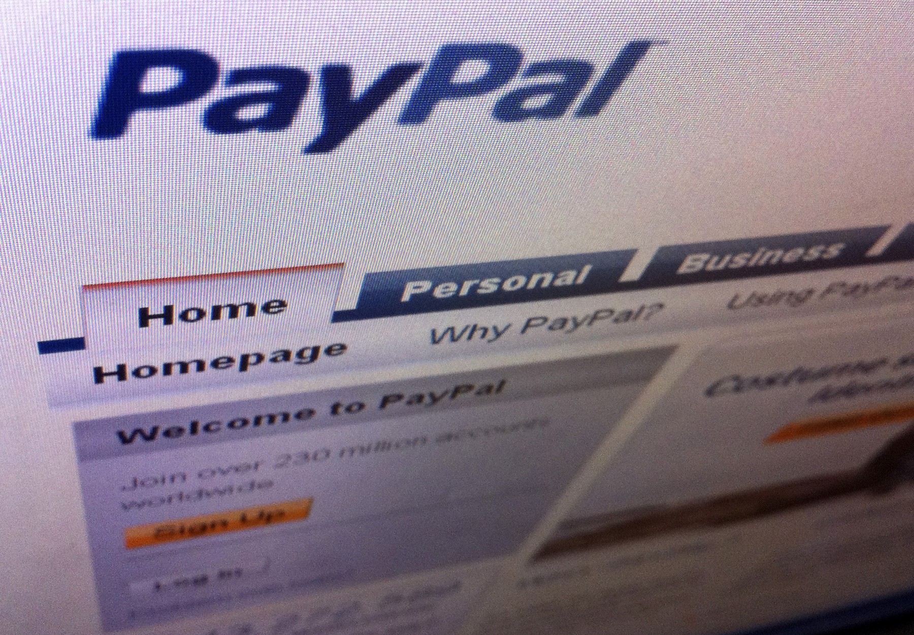A page from the PayPal website is seen in Singapore